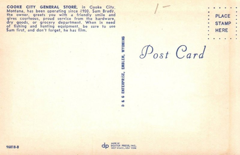 Postcard Cooke City General Store Montana Sam Brady