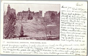 Polytechnic Institute, Worcester MA c1906 Undivided Back Vintage Postcard A77