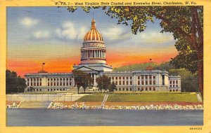 West Virginia State Capitol and Kanawha River, Charleston, WV
