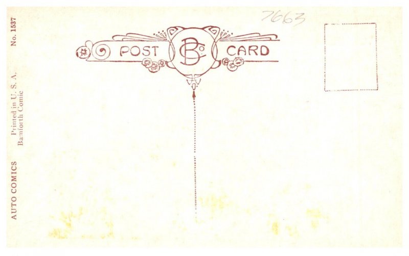 Bamforth,Auto Comic , Man talkin tp Chauffer