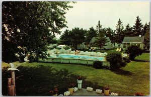 Seagull Motor Inn Overlooking The Ocean Wells Maine ME Swimming Pool Postcard