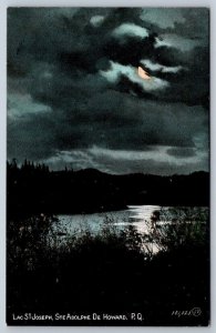 Lac St Joseph, Night View, Ste Adolph de Howard Quebec Canada, Antique Postcard