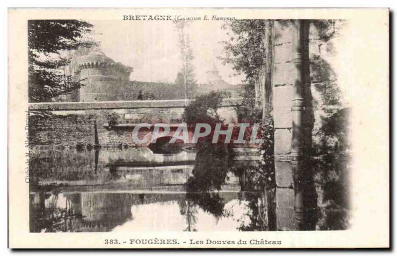 Old Postcard Fougeres The Moat du Chateau