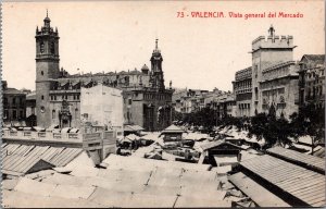 Spain Valencia Vista General del Mercado Vintage Postcard C169
