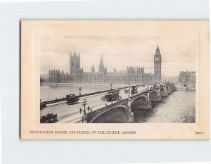 Postcard Westminster Bridge And Houses Of Parliament, London, England