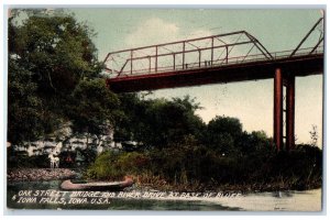 1908 Oak Street Bridge River Drive Base of Bluff Iowa Falls Iowa IA Postcard