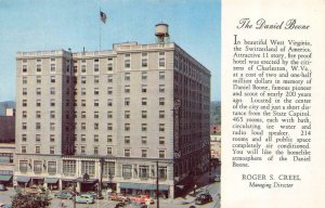CHARLESTON, West Virginia WV   DANIEL BOONE HOTEL~Roger Creel  ca1950's Postcard