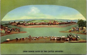 Vtg Denver CO State Museum Diorama Open Range Days of Cattle Industry Postcard