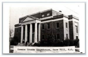 RPPC Greene County Courthouse Snow Hill North Carolina NC UNP Postcard R25