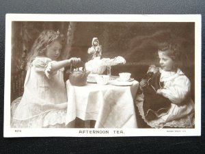 Children's Afternoon Tea Party With Dolly c1905 RP Postcard by Rotary 8374