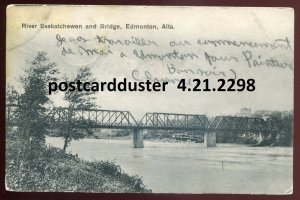 h2988 - EDMONTON Alberta Postcard 1908 Saskatchewan River Bridge