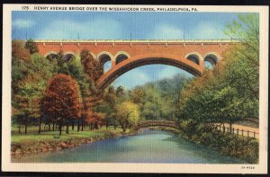 PA PHILADELPHIA  Henry Avenue Bridge over the Wissahickon Creek - LINEN