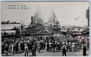 1932 Chicago, IL Avenue of Flags PC Century of Progress World's Fair Expo A191