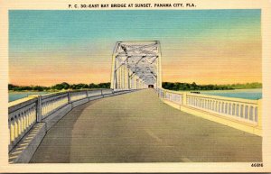 Florida Panama City East Bay Bridge At Sunset