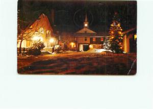 Postcard  Winter Night Challenger Inn Village Square Sun Valley Idaho  # 4234A