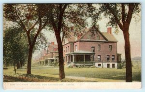 FORT LEAVENWORTH, Kansas KS ~ Row of OFFICERS QUARTERS c1900s UDB Postcard