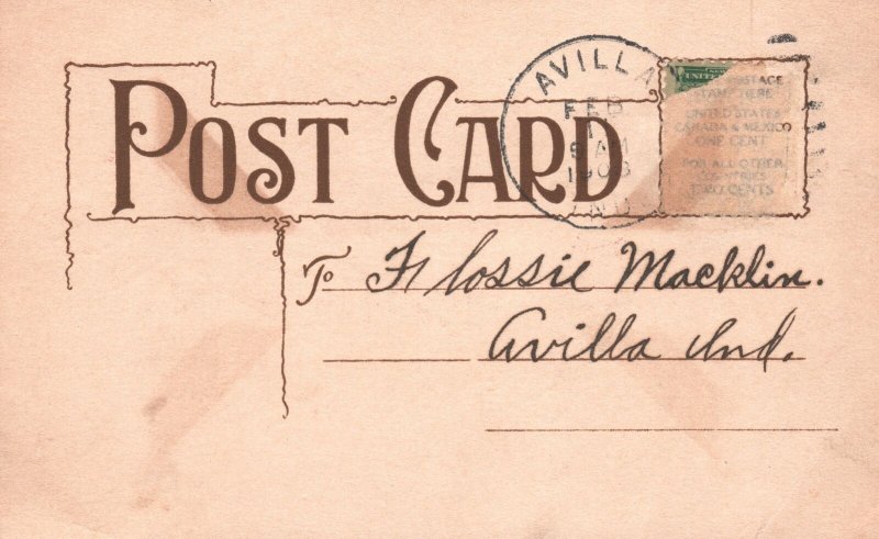 Vintage Postcard 1908 He's Such A Protection You Know, Remembrance Card 