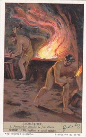 Liebig Vintage Trade Card S1299 Prometheus No 3 Promethee derobe le feu divin