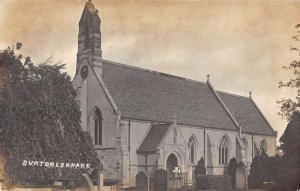 Burton Leonard England Church Real Photo Vintage Postcard AA22233