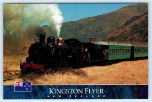 NEW ZEALAND ~ Railroad Train KINGSTON FLYER Steam Locomotive 4x6 Postcard 1997