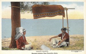 J25/ Native American Indian Postcard c1910 Pocatello Idaho Burial Ceremony 245