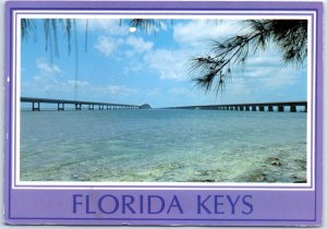 M-53602 The famous Seven Mile Bridges are shown here looking from Pigeon Key ...