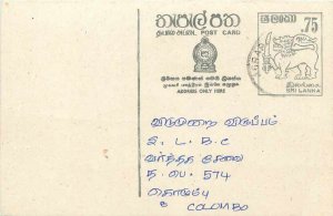 Entier Postal Stationery Postal Sri Lanka Ceylon Lion