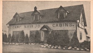 Vintage Postcard 1920's Camp Navajo OH Ohio Year Round Tourist Camp Route 18