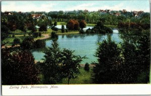 RPPC View Overlooking Lake, Loring Park Minneapolis MN UDB Vintage Postcard R14