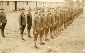 RPPC WWI Postcard US Army Company 15 New York Note Written By Company Commander