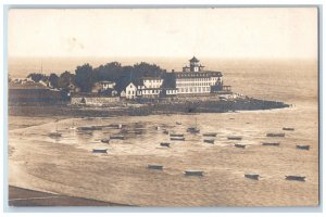 View Of Lincoln House Boats Swampscott Massachusetts MA RPPC Photo Postcard 