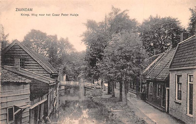 Krimp Weg neaar het Czaar Peter Huisje Zaandam Holland Writing on back 