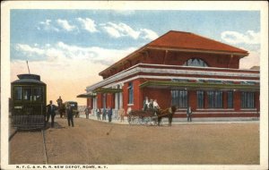 Rome NY NYC&HRR RR Train Station Depot c1920 Postcard
