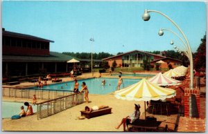 Motor House Pool Williamsburg Virginia Swimming Vintage Postcard