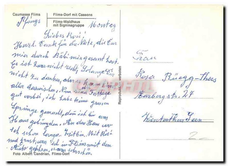 Postcard Modern Caumasee Flims