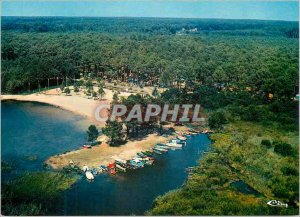 Postcard Modern Parentis (Landes) Aerial view of The Beach Lake Camping