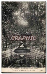 Paris Old Postcard The Luxembourg Gardens Medici Fountain by De Brosse