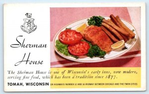 TOMAH, WI Wisconsin ~ SHERMAN HOUSE Restaurant c1950s  Monroe County  Postcard