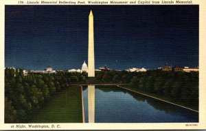 Washington D C Lincoln Memorial Reflecting Pool Washington Monument and Capit...