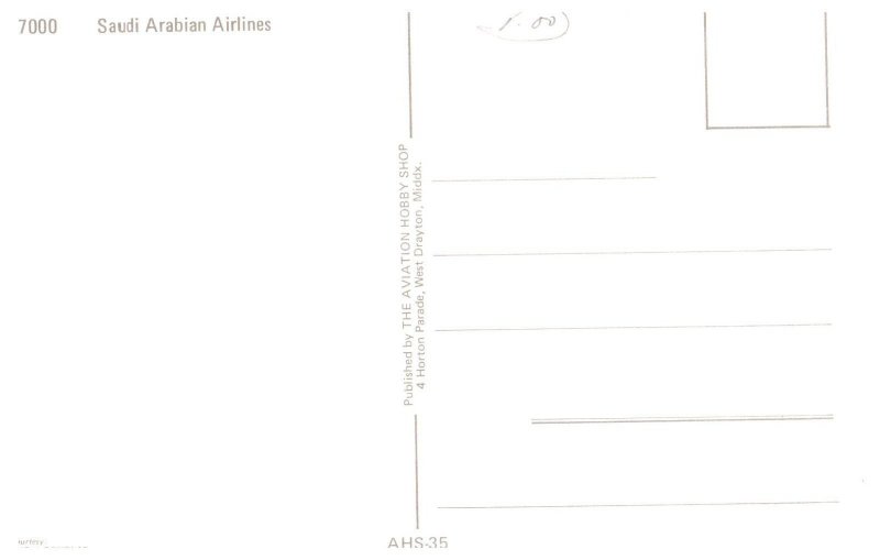 Saudi Arabian Airlines Douglas DC 9 15 Airplane Postcard