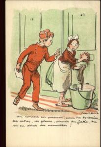 French Fatherless Children Comic - Children Work at Hotel - Roulboc? Postcard