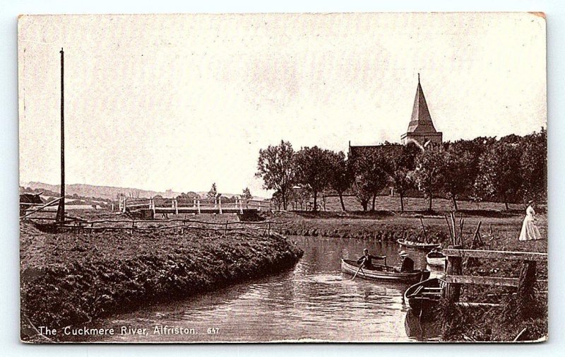 RPPC ALFRISTON, Middlesex United Kingdom ~ CUCKMERE RIVER Scene c1910s  Postcard