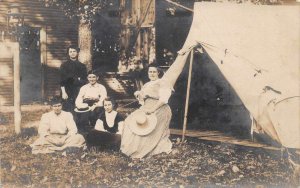 Wisconsin Veterans Home Wisconsin Women Camping Tent Real Photo PC AA84240