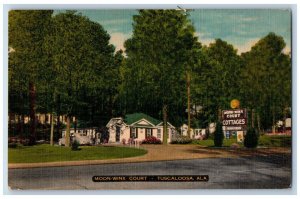 Tuscaloosa Alabama Postcard Moon-Winx Court Exterior View c1940 Vintage Antique