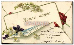 Old Postcard Fancy Feurs Happy new year