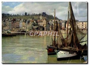 Modern Postcard Honfleur Harbor and Beaulieu Boat Docks and Fostin