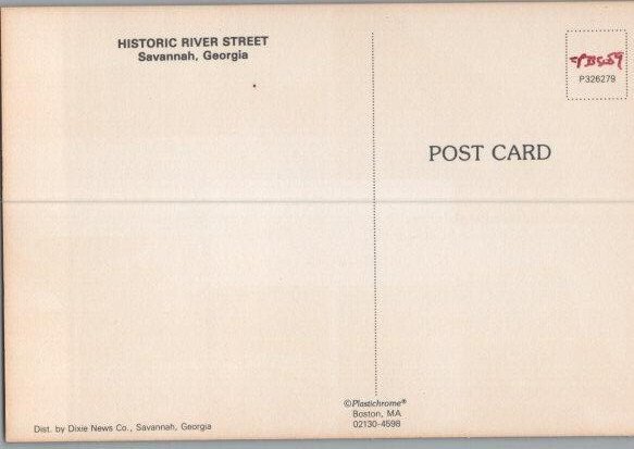 Historic River Street Savannah GA Multiview Continental Chrome Postcard