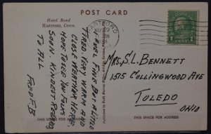 Hartford, CT - Hotel Bond - 1934