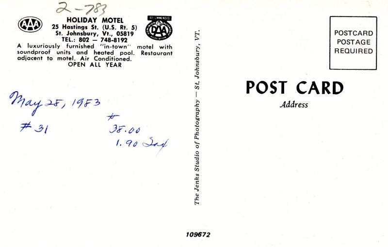 VT - St Johnsbury. Holiday Motel