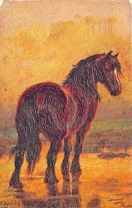 Raphael Tuck  Signed Harry Payne Horse Studies Embossed Postcard